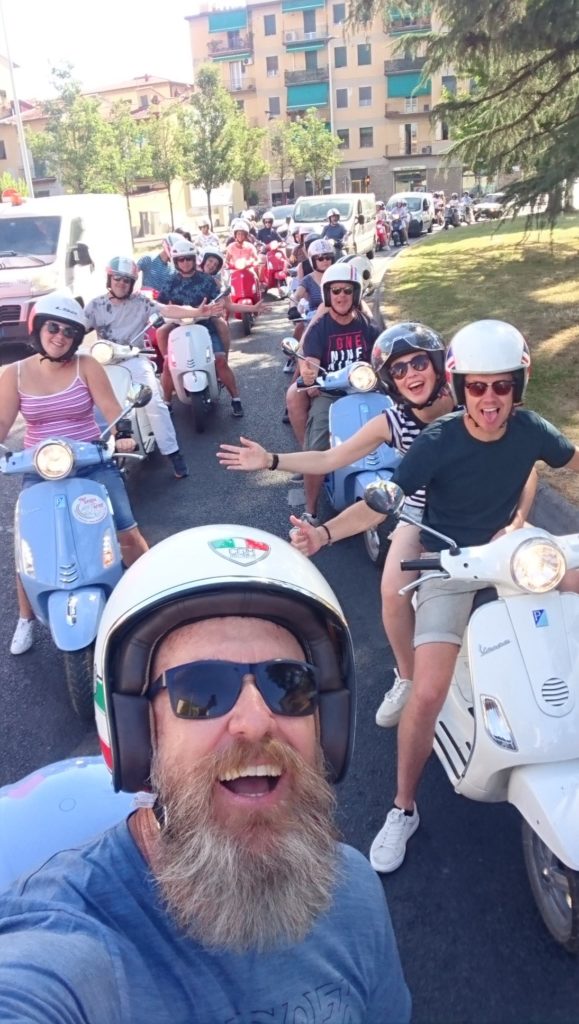 Group of Vespa's in Tuscany