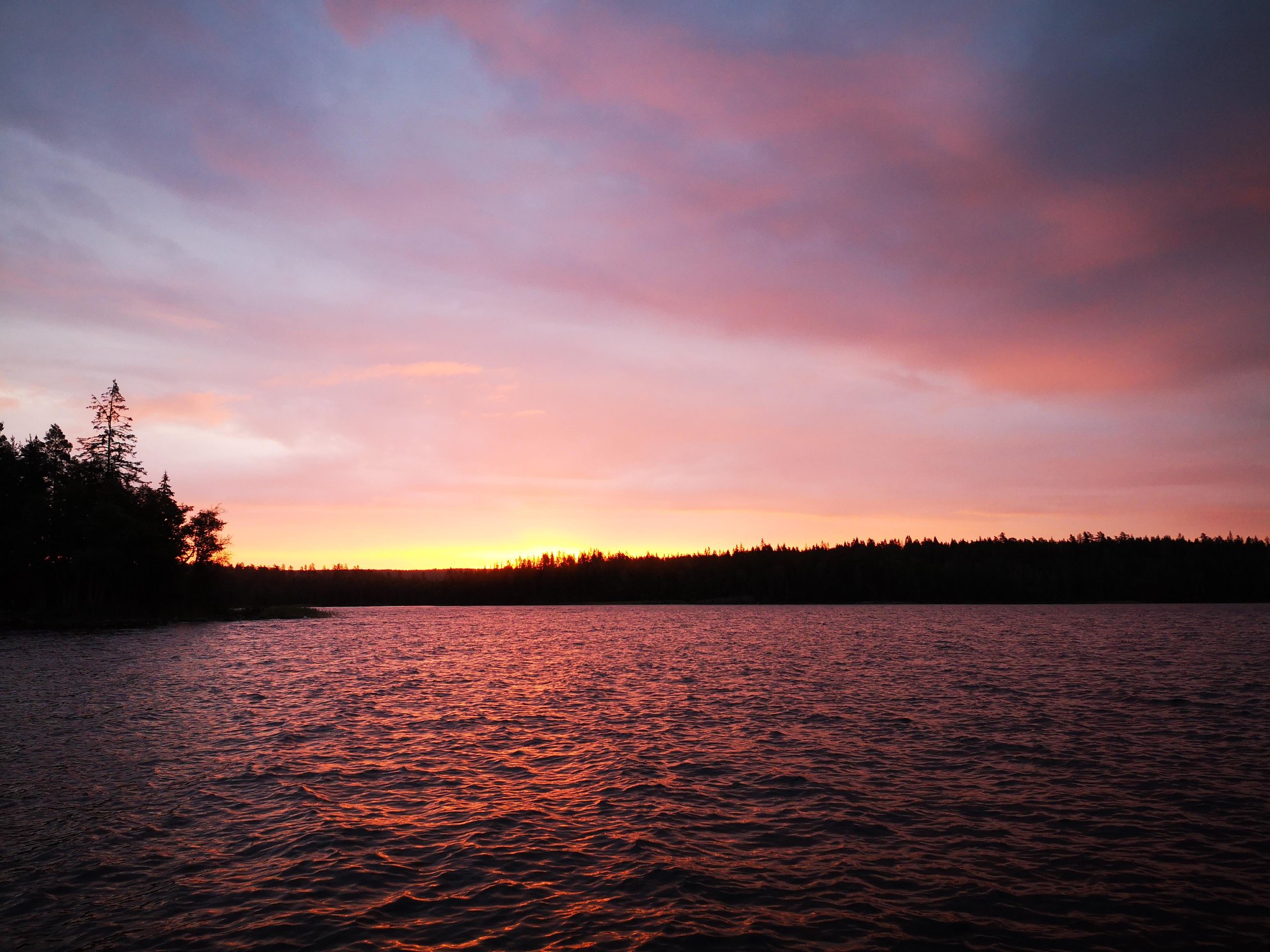 zonsondergang in Zweden